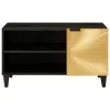 TV szekrény Fekete és Arany 80 x 33 x 46 cm tömör mangófa