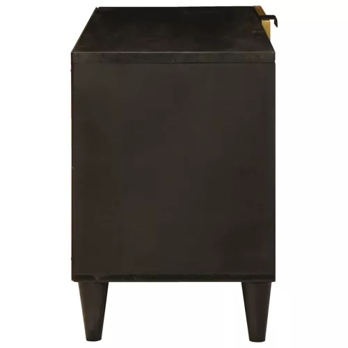 TV szekrény Fekete és Arany 80 x 33 x 46 cm tömör mangófa
