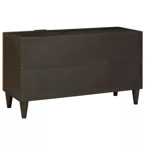 TV szekrény Fekete és Arany 80 x 33 x 46 cm tömör mangófa