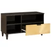 TV szekrény Fekete és Arany 80 x 33 x 46 cm tömör mangófa
