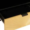 TV szekrény Fekete és Arany 80 x 33 x 46 cm tömör mangófa
