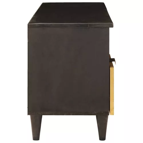 TV szekrény Fekete és Arany 100 x 33 x 46 cm tömör mangófa