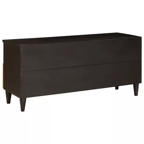 TV szekrény Fekete és Arany 100 x 33 x 46 cm tömör mangófa