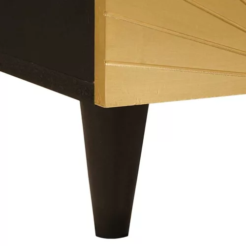 TV szekrény Fekete és Arany 100 x 33 x 46 cm tömör mangófa
