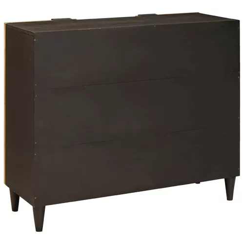 Oldalsó szekrény tárolóval Fekete és Arany 90 x 33.5 x 75 cm