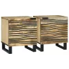 Éjjeliszekrény 2 pcs Barna 40 x 33 x 46 cm tömör mangófa