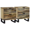 Éjjeliszekrény 2 pcs Barna 40 x 33 x 46 cm tömör mangófa