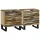 Éjjeliszekrény 2 pcs Barna 40 x 33 x 46 cm tömör mangófa