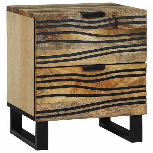 Éjjeliszekrény 2 pcs Barna 40 x 33 x 46 cm tömör mangófa