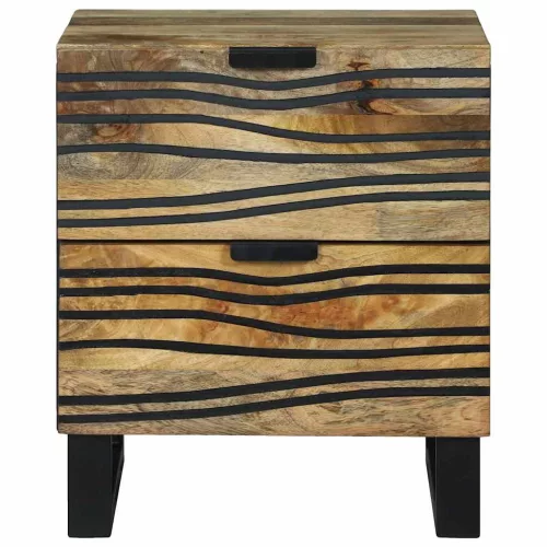 Éjjeliszekrény 2 pcs Barna 40 x 33 x 46 cm tömör mangófa
