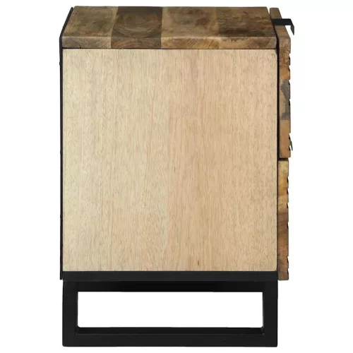 Éjjeliszekrény 2 pcs Barna 40 x 33 x 46 cm tömör mangófa