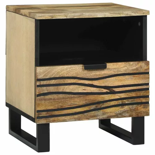 Éjjeliszekrény 2 pcs Barna 40 x 33 x 46 cm tömör mangófa