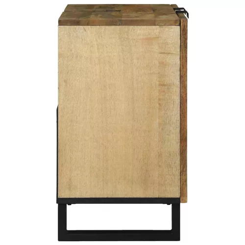Mosdószekrény Barna és fekete 62 x 33 x 58 cm Tömör mangófa