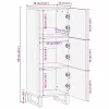 Highboard Barna 40 x 33 x 110 cm tömör mangófa