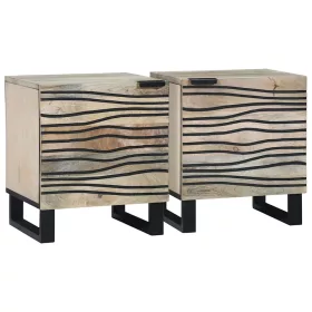 Éjjeliszekrények 2 pcs Természetes 40 x 33 x 46 cm
