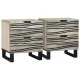 Éjjeliszekrény fiókkal 2 pcs Fehér és fekete 40 x 33 x 46 cm