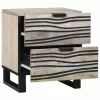 Éjjeliszekrény fiókkal 2 pcs Fehér és fekete 40 x 33 x 46 cm