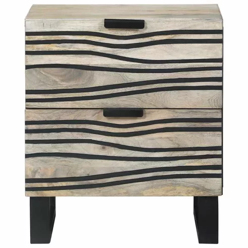Éjjeliszekrény fiókkal 2 pcs Fehér és fekete 40 x 33 x 46 cm