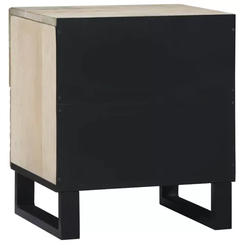 Éjjeliszekrény fiókkal 2 pcs Fehér és fekete 40 x 33 x 46 cm
