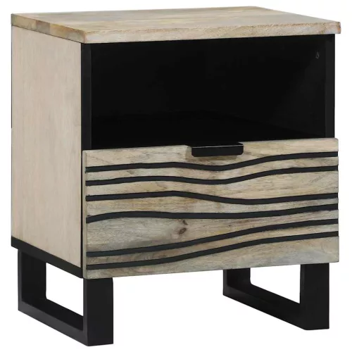 Éjjeliszekrény fiókkal 2 pcs Fehér és fekete 40 x 33 x 46 cm