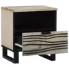 Éjjeliszekrény fiókkal 2 pcs Fehér és fekete 40 x 33 x 46 cm