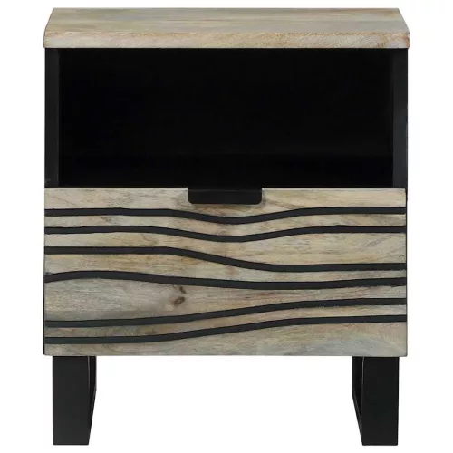 Éjjeliszekrény fiókkal 2 pcs Fehér és fekete 40 x 33 x 46 cm