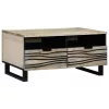Dohányzóasztal fiókkal Beige és fekete 80 x 54 x 40 cm