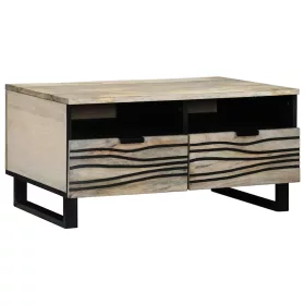 Dohányzóasztal fiókkal Beige és fekete 80 x 54 x 40 cm