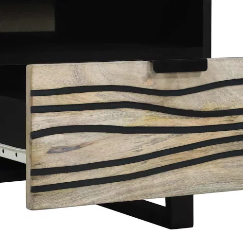 Dohányzóasztal fiókkal Beige és fekete 80 x 54 x 40 cm