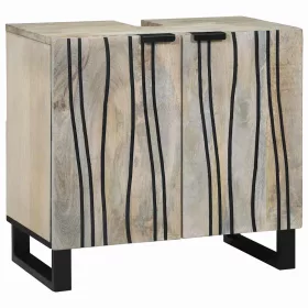   Mosdókagyló szekrény polcokkal Barna és fekete 62 x 33 x 58 cm
