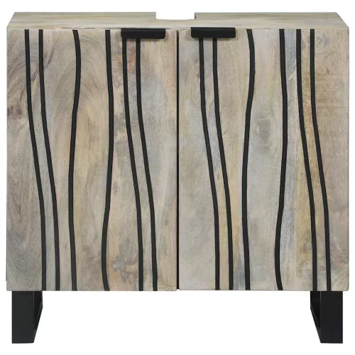 Mosdókagyló szekrény polcokkal Barna és fekete 62 x 33 x 58 cm