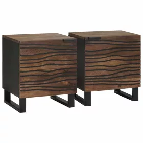Éjjeliszekrény 2 pcs Dió 40 x 33 x 46 cm tömör mangófa