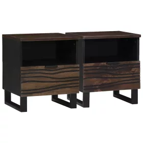   Éjjeliszekrény fiókkal 2 pcs Dió 40 x 33 x 46 cm tömör mangófa