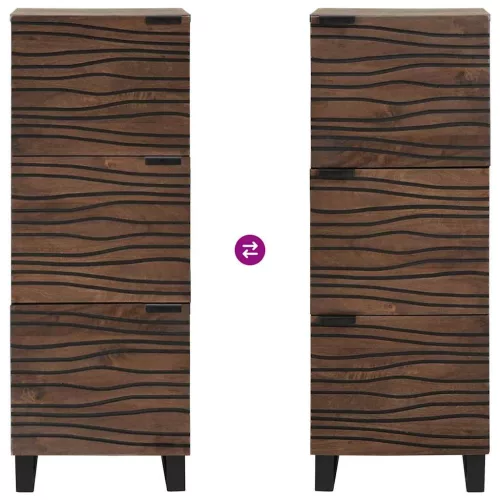 Highboard Barna 40 x 33 x 110 cm tömör mangófa