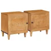 Éjjeli asztal 2 pcs Világosbarna 40 x 33 x 46 cm tömör mangófa