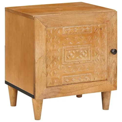 Éjjeli asztal 2 pcs Világosbarna 40 x 33 x 46 cm tömör mangófa