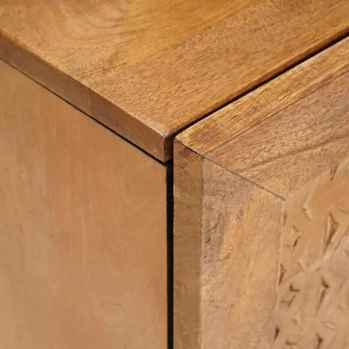 Éjjeli asztal 2 pcs Világosbarna 40 x 33 x 46 cm tömör mangófa