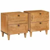 Éjjeli asztal 2 pcs Világosbarna 40 x 33 x 46 cm tömör mangófa