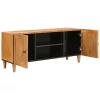 TV szekrény ajtóval Világosbarna 105 x 33 x 46 cm tömör mangófa