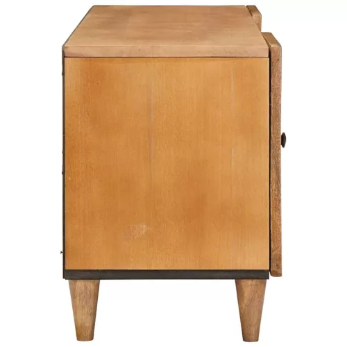 TV szekrény ajtóval Világosbarna 105 x 33 x 46 cm tömör mangófa