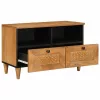 TV szekrény fiókkal Világosbarna 70 x 33 x 46 cm tömör mangófa