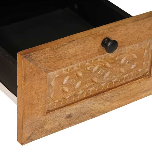 TV szekrény fiókkal Világosbarna 70 x 33 x 46 cm tömör mangófa