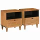 Éjjeli asztal 2 pcs Világosbarna 40 x 33 x 46 cm tömör mangófa