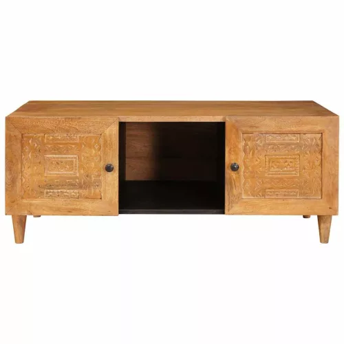 Dohányzóasztal Világosbarna 100 x 54 x 40 cm tömör mangófa