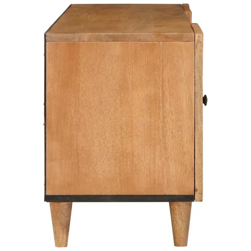 TV szekrény fiókkal Világosbarna 105 x 33 x 46 cm tömör mangófa