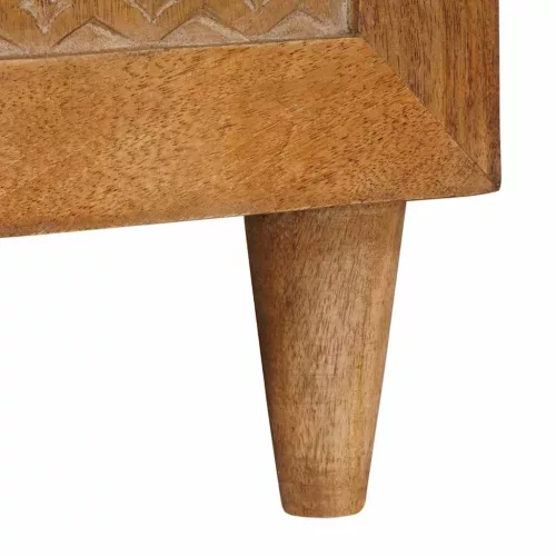 TV szekrény fiókkal Világosbarna 105 x 33 x 46 cm tömör mangófa