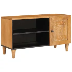   TV szekrény ajtóval Világosbarna 80 x 33 x 46 cm tömör mangófa