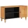 TV szekrény ajtóval Világosbarna 80 x 33 x 46 cm tömör mangófa