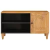 TV szekrény ajtóval Világosbarna 80 x 33 x 46 cm tömör mangófa