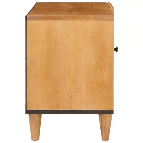 TV szekrény ajtóval Világosbarna 80 x 33 x 46 cm tömör mangófa